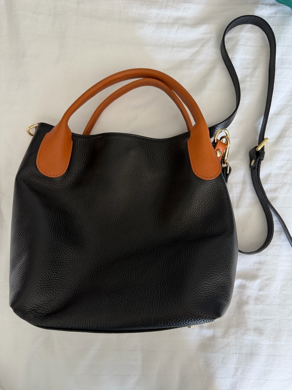 Valentina Black Leather Tote